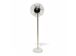Lampadaire fleur doré pied marbre blanc 41x26x142cm