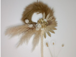 Couronne fleurs séchées palme<br>blanc
