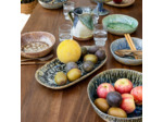Plat Oval Bleu Intense en Céramique 37x3x21cm