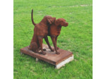 Couple de chiens socle fonte 94x50x85cm