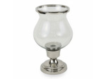 Photophore verre argenté 16x16x25cm