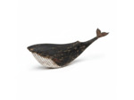Sculpture Grande Baleine Peinte Bois 55x13x15cm
