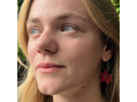 Boucles d'oreilles créoles lys rouge