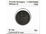 GRANDE BRETAGNE 1 FARTHING WILLIAM IV 1836 TB+