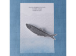 Broche sardine coloris noir écailles argent