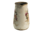 Pichet décoratif rose céramique beige 16x11x18cm
