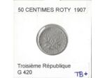FRANCE 50 CENTIMES ROTY 1907 TB+