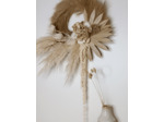 Couronne fleurs séchées palme<br>blanc