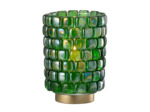 Photophore carré mosaïque verre vert 15x15x20cm
