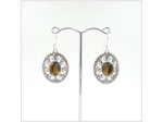 Boucles Oeil de Tigre en argent massif