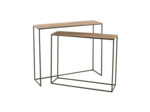 Ensemble 2 consoles rectangulaires aluminium doré 83x29x99cm