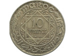 MAROC 10 FRANCS 1352 (1933) argent TTB+ (Lec256)