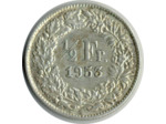 SUISSE 1/2 FRANC 1953 B TTB+