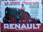 Plaque métal Tracteur RENAULT BILLANCOURT - 30x40cm - 15090RA