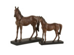 Statuette cheval résine marron grande 35x12x36cm
