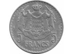 MONACO 5 FRANCS 1945 ALUMINIUM TB+