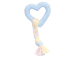 Jouet chien, Cœur en TPR avec tresse en coton - 7cm