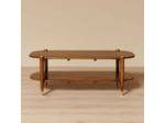 Table Basse Détails Elanza Bois de Manguier Laiton 45x130x56cm