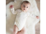 Body croisé antibactérien en bambou Picot Ecru 3-6-9 mois