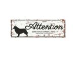 Plaque "Attention" Border collie - 4 formats