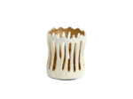 Petit bougeoir Tivoli métal blanc doré 9X9X10cm