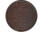 FRANCE MONNERON 5 SOLS PACTE FEDERATIF 1792 AN IV B+ N3