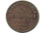 ALLEMAGNE PRUSSE 3 PFENNIG 1861 A TB+ (W482)