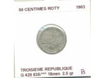 FRANCE 50 CENTIMES ROTY 1903 B