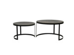 Duo tables Gigognes en Bronze Métal 76x76x46cm