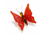 Figurine Miniature Papillon Rouge Verre 6x4x4cm