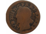LOUIS XIII (1610-1643) DOUBLE TOURNOIS 1643 K (Bordeaux) B+