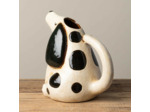 Pichet Chien Tacheté Blanc Noir grès 20x14x21cm