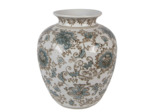 Vase céramique blanc bleu 22x22x25cm