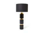 Lampe à Poser Stripe Noire Or céramique 28x28x105cm