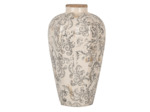 Vase céramique beige gris 21x21x35cm