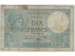 FRANCE 10 FRANCS MINERVE 9-1-1941 SERIE K.83451 TB