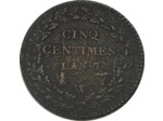 FRANCE 5 CENTIMES DUPRE AN 7 W (Lille) TB+ (G126)