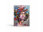 Tableau Encadrée Portrait Africaine Multicolore toile 90x4x120cm