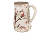 Pichet décoratif branche beige marron céramique 21x15x23cm