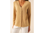 Gilet col V Blainville boutonné en maille de laine fine
