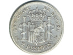 ESPAGNE 2 PESETAS 1884 (84) MSM ALFONSO XII TB+ (W678.2)
