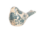 Figurine oiseau beige vert céramique 16x7x9cm