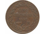 MONACO 5 CENTIMES 1837 MC TTB