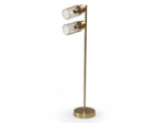 Lampadaire doré à 2 spots 42x132cm