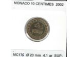 MONACO 2002 10 CENTIMES SUP-