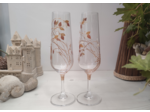 Verres à pied en cristal décorés à la main représentant de jolies fleurs de dune