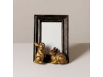 Cadre photo lapins dorés 10x15x6cm