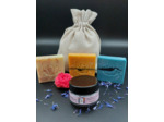 Coffret de 3 savons de 50 gr et baume hydratant visage et corps
