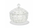 Bonbonnière transparente avec couvercle 18x18cm