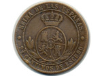 ESPAGNE 2-1/2 CENTIMOS 1868 OM (étoiles 8 pointes) ISABEL II TB+ (W634.1)